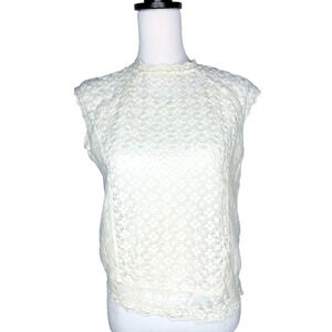 ONLY Cottagecore Lace Prairie Blouse Sleeveless Top 8 Medium Boho Chic Farm